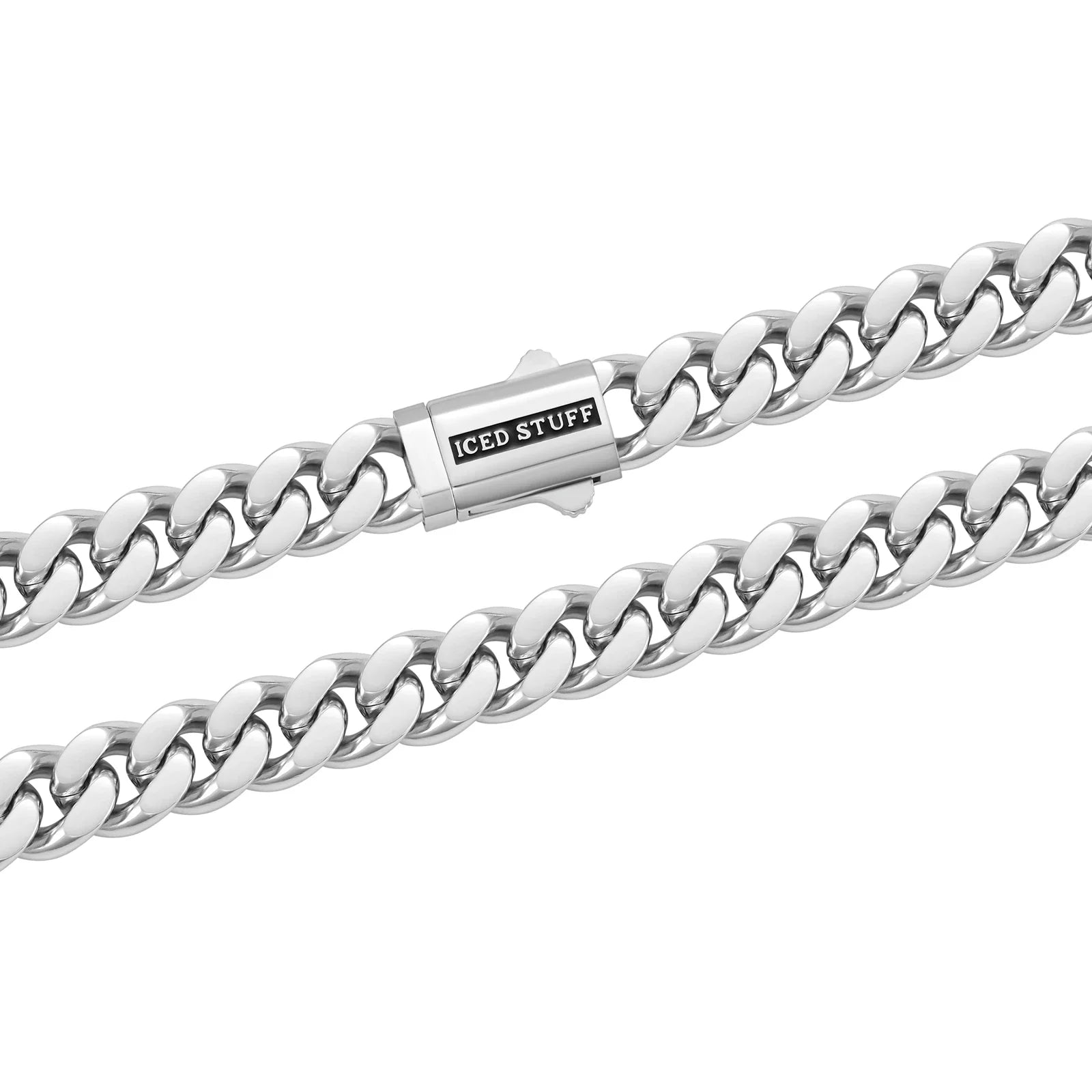 Premium Curb Cuban Link Chain 10mm White Gold