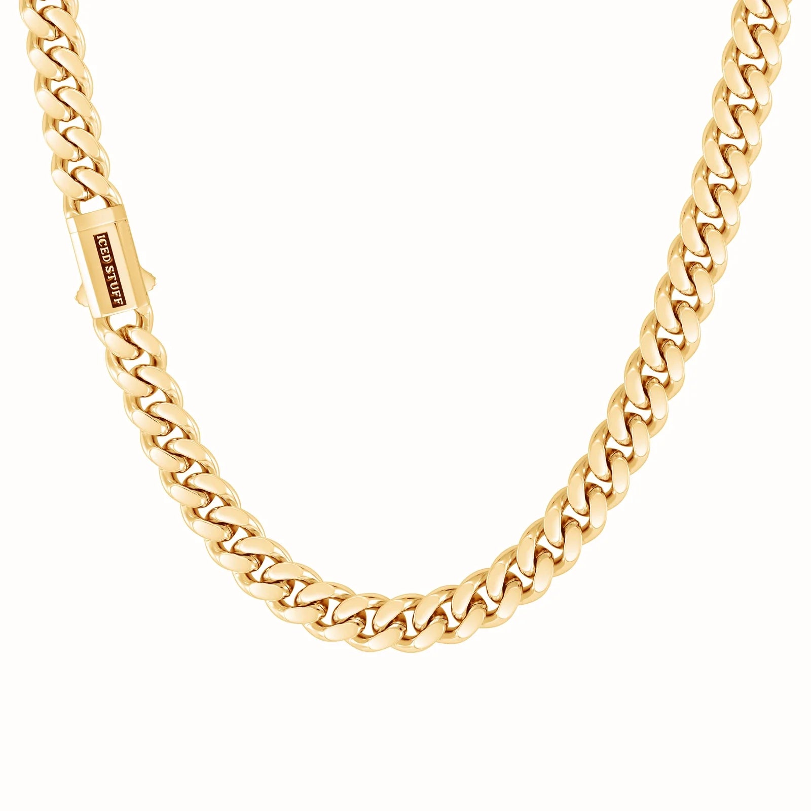 Premium Curb Cuban Link Chain 10mm Gold