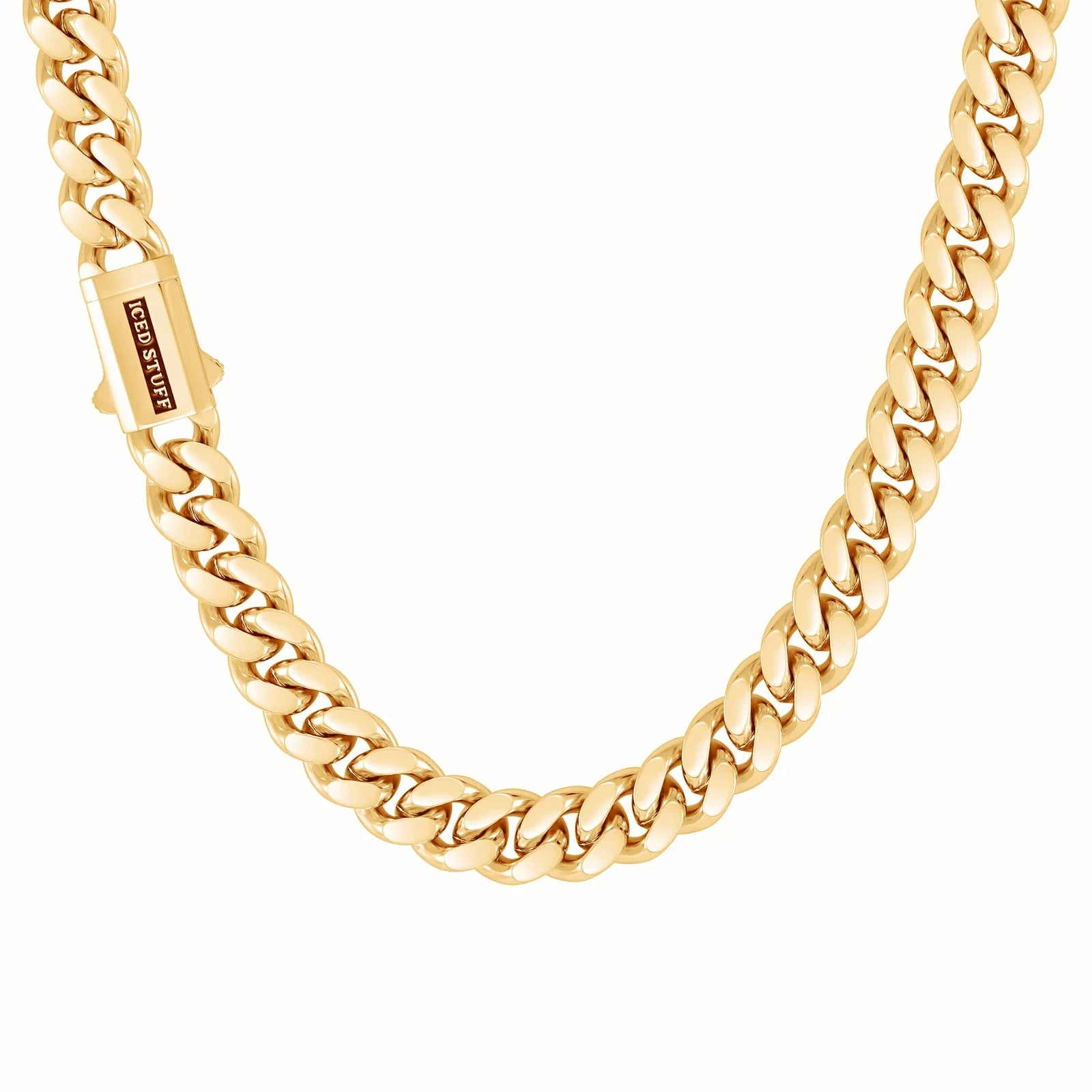 Premium Curb Cuban Link Chain 12mm Gold