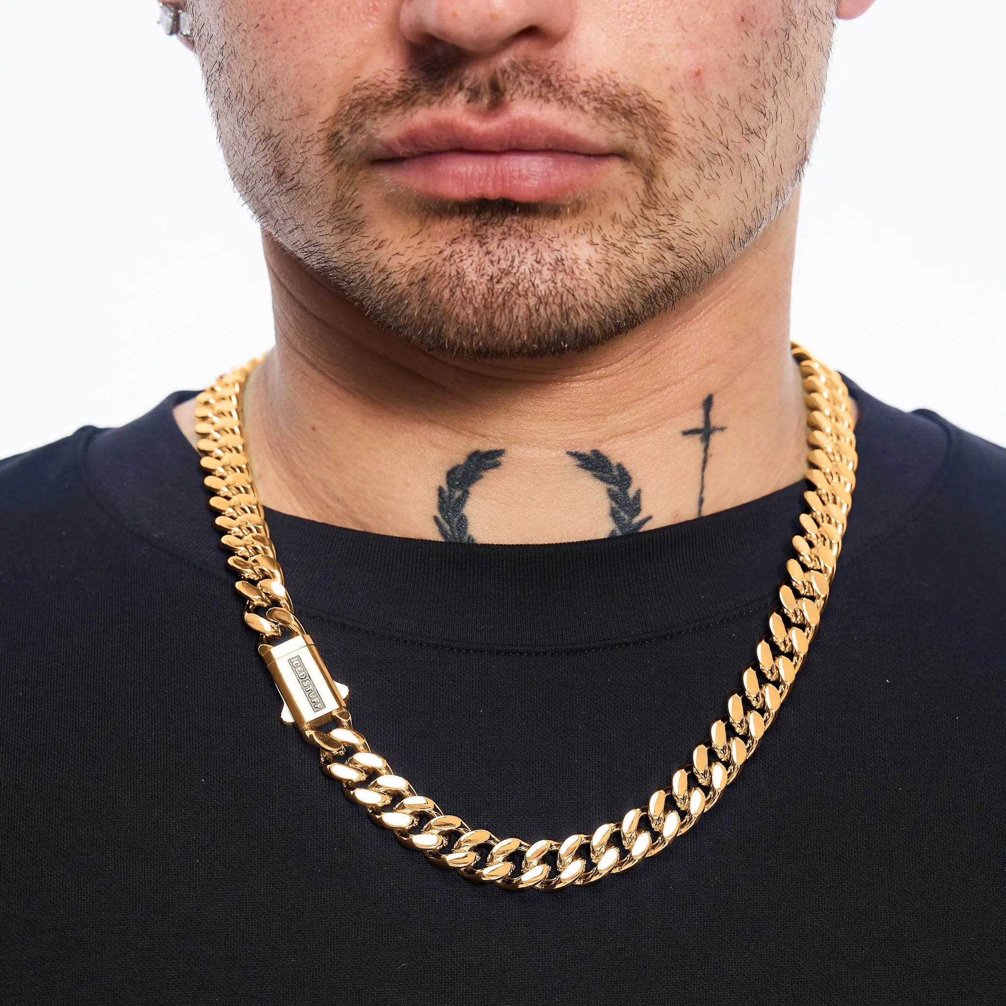 Premium Curb Cuban Link Chain 12mm Gold