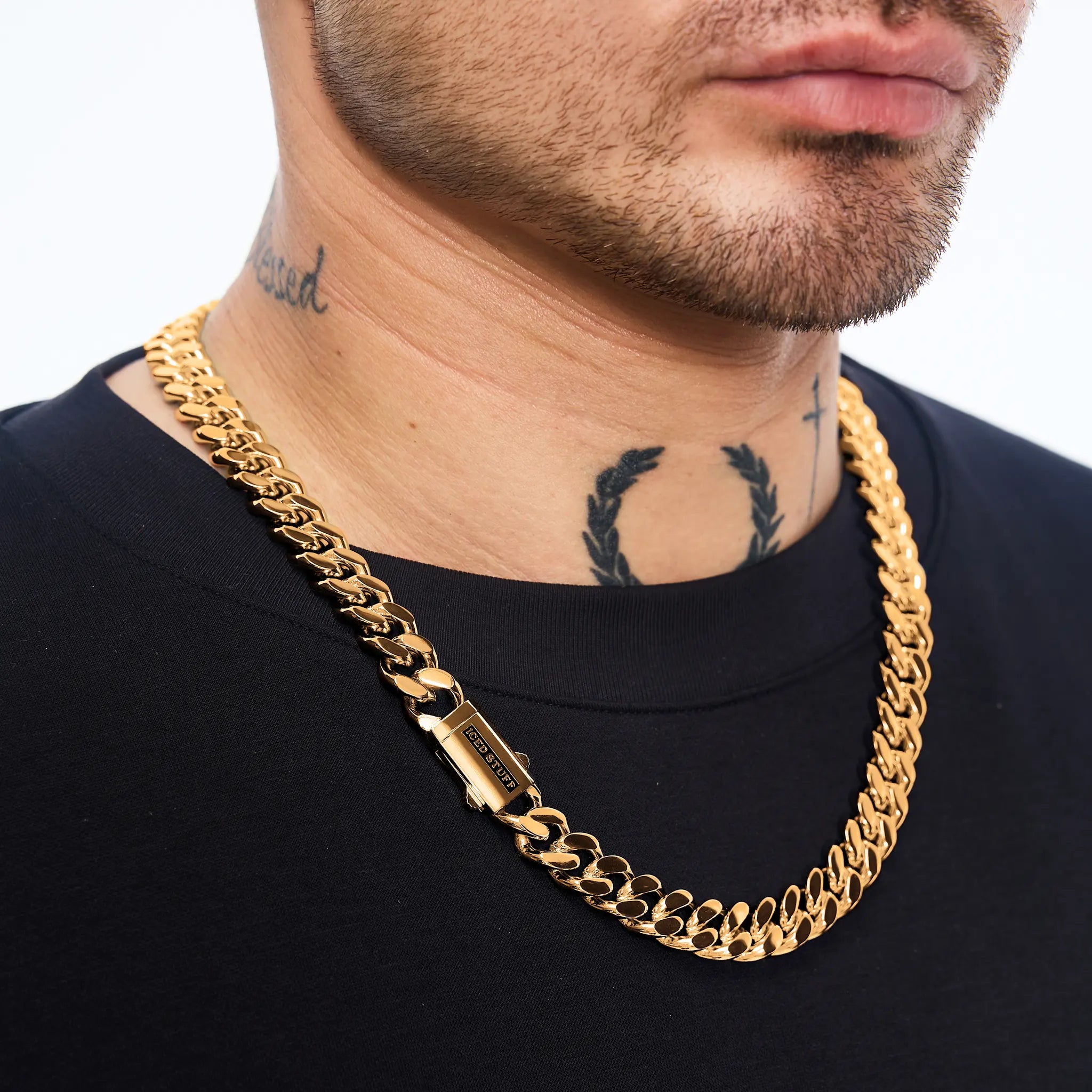 Premium Curb Cuban Link Chain 12mm Gold