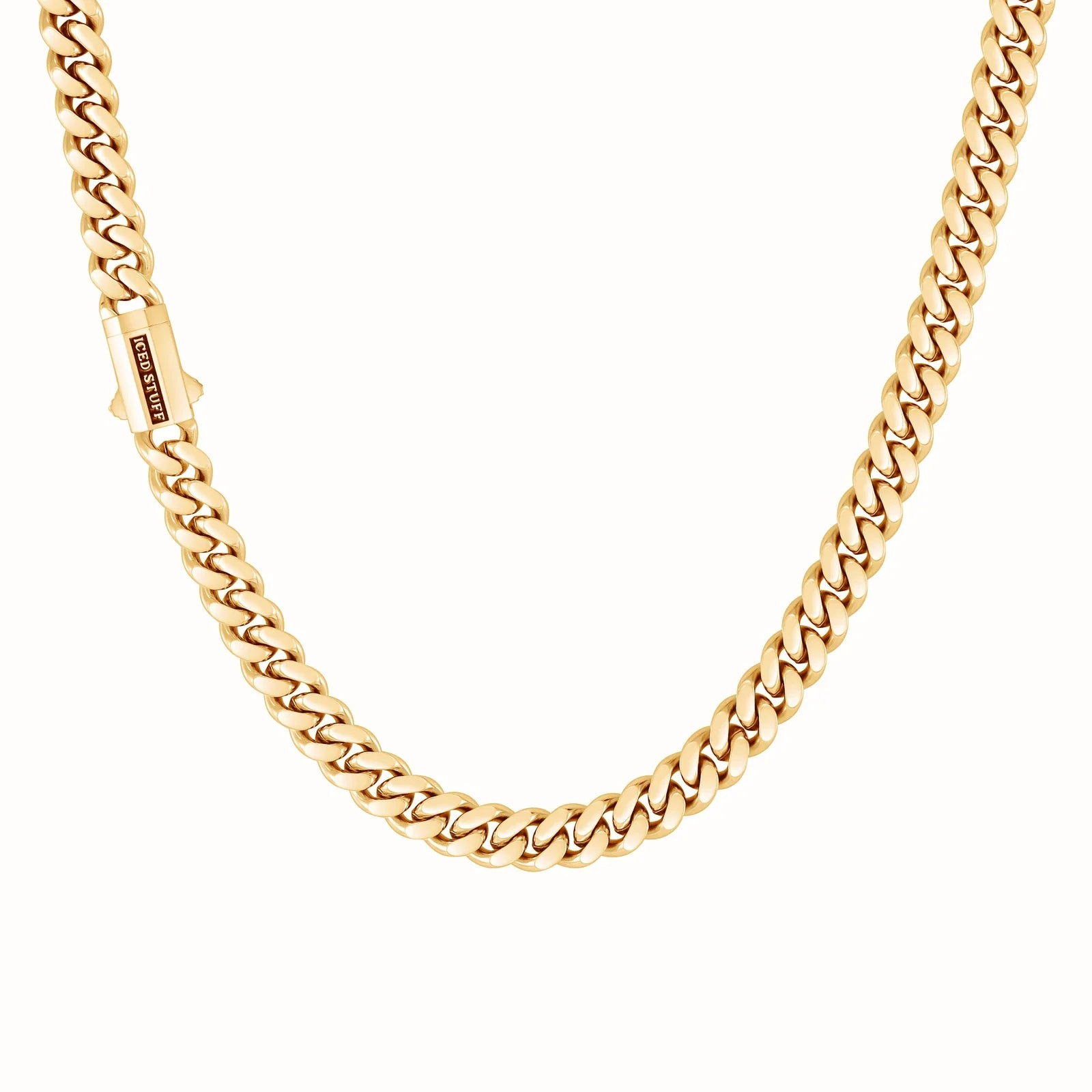 Premium Curb Cuban Link Chain 8mm Gold