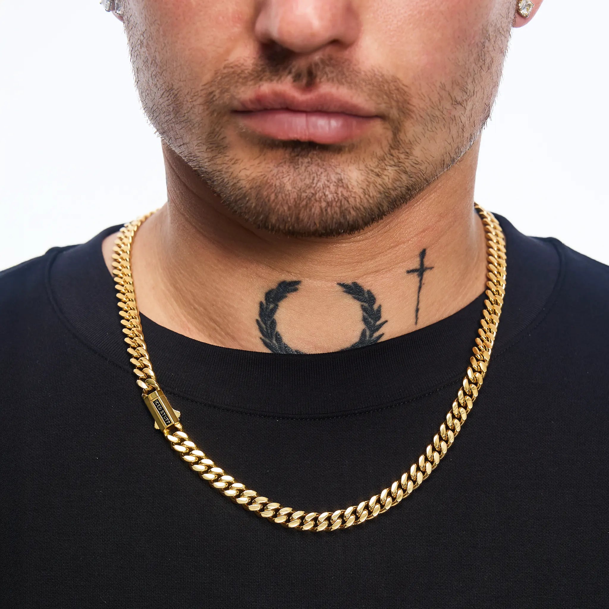 Premium Curb Cuban Link Chain 8mm Gold