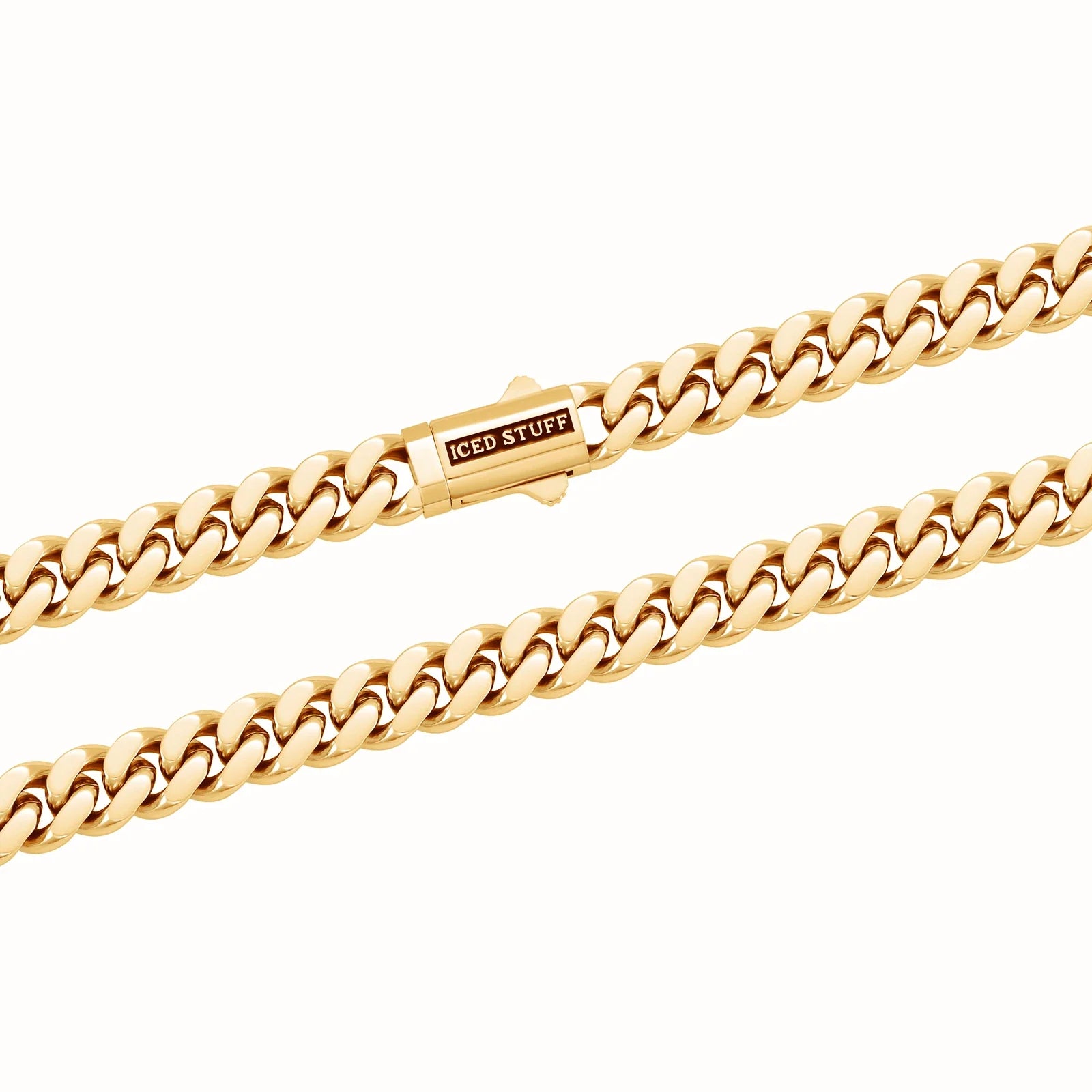 Premium Curb Cuban Link Chain 8mm Gold