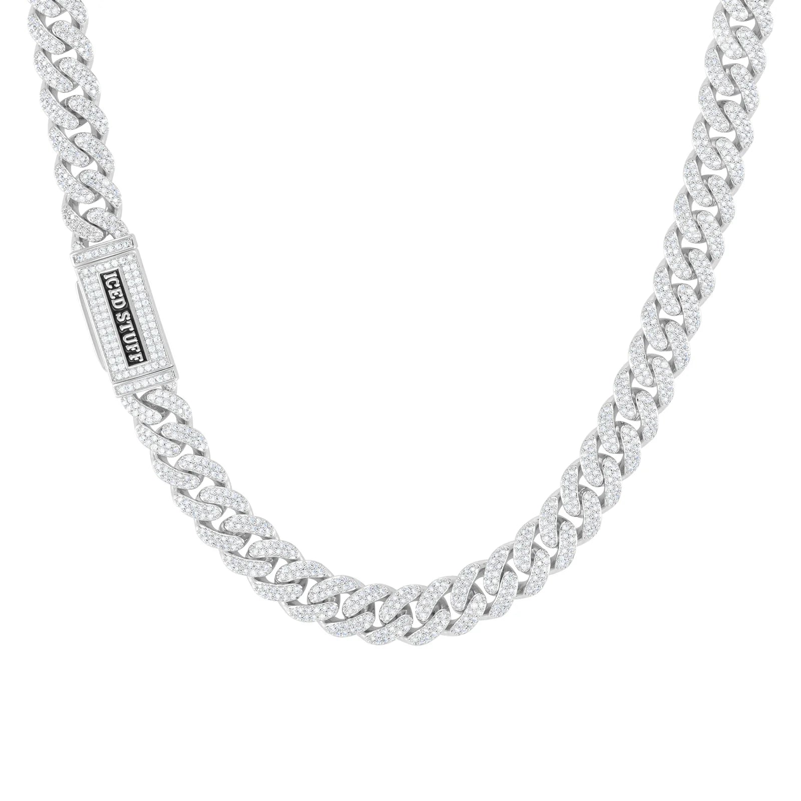 Premium Diamond Cuban Link Chain 10mm White Gold