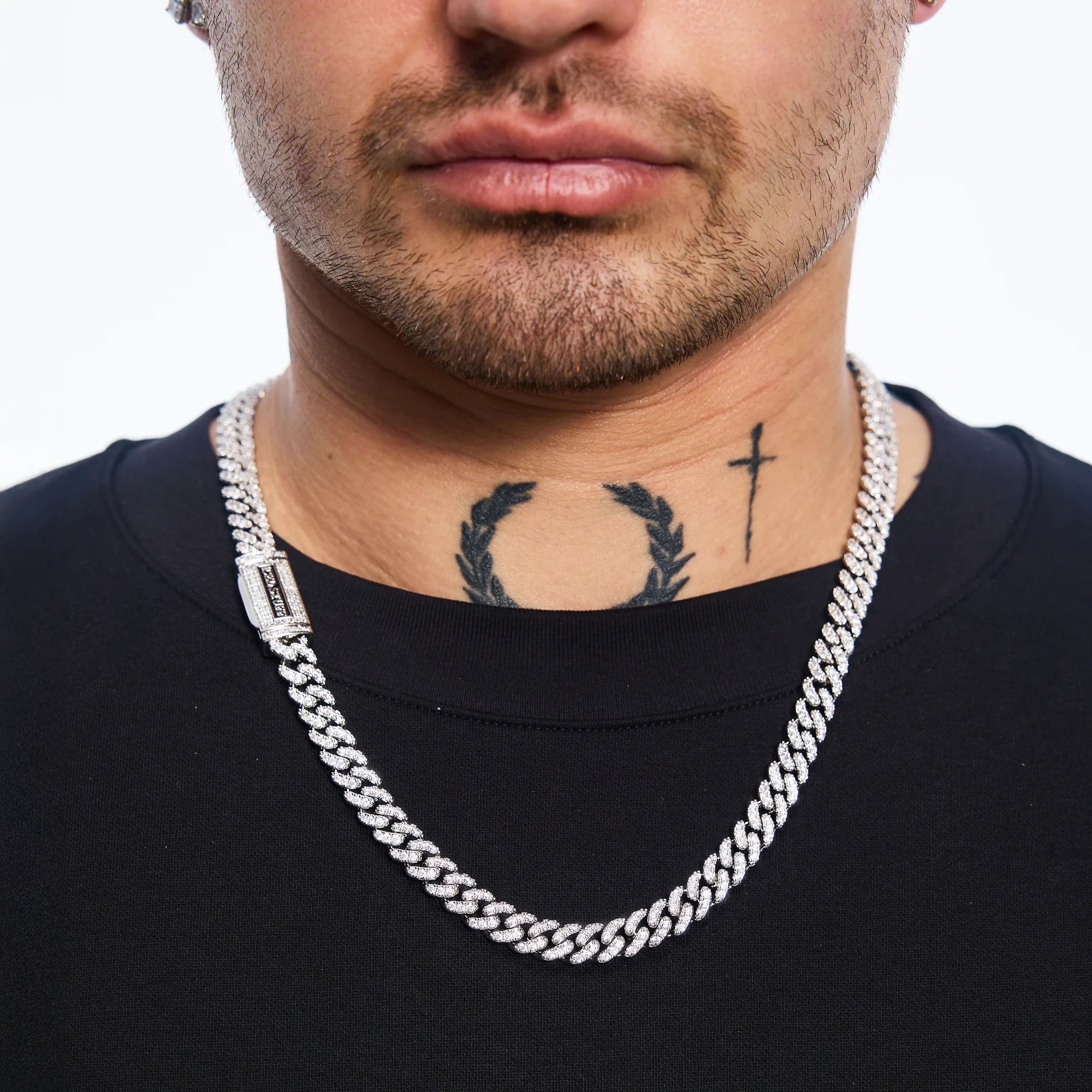 Premium Diamond Cuban Link Chain 8mm White Gold