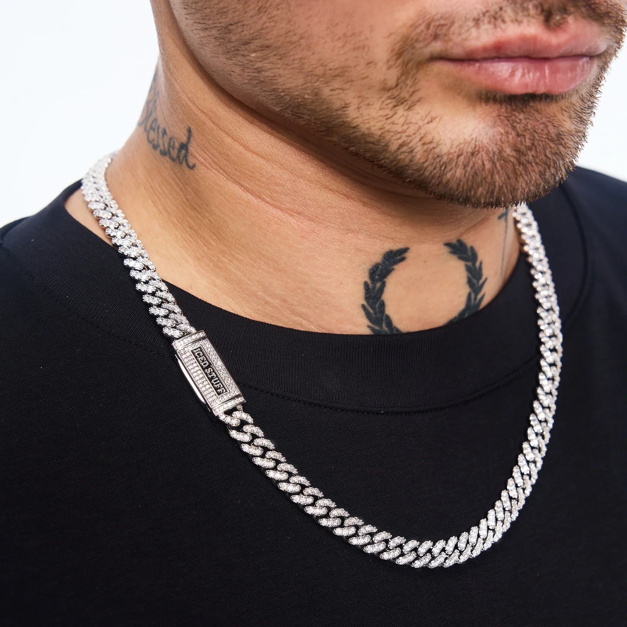 Premium Diamond Cuban Link Chain 8mm White Gold