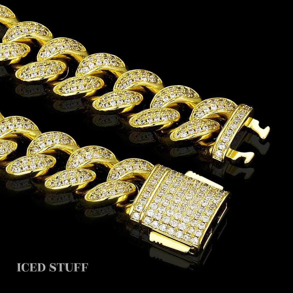 DIAMOND CUBAN LINK 12MM ZŁOTO