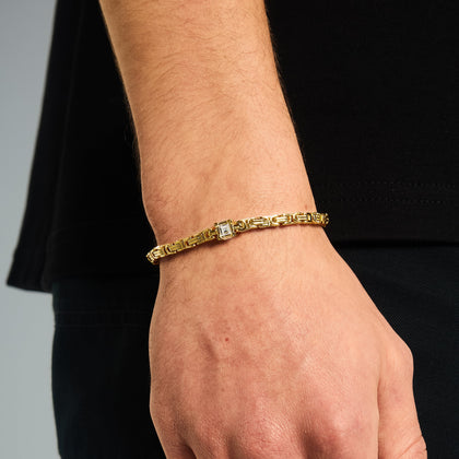 Royal Diamond Cube Bracelet 4mm Gold