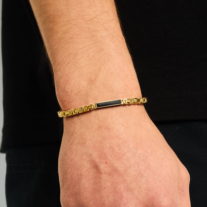 Royal Onyx Bracelet 4mm Gold