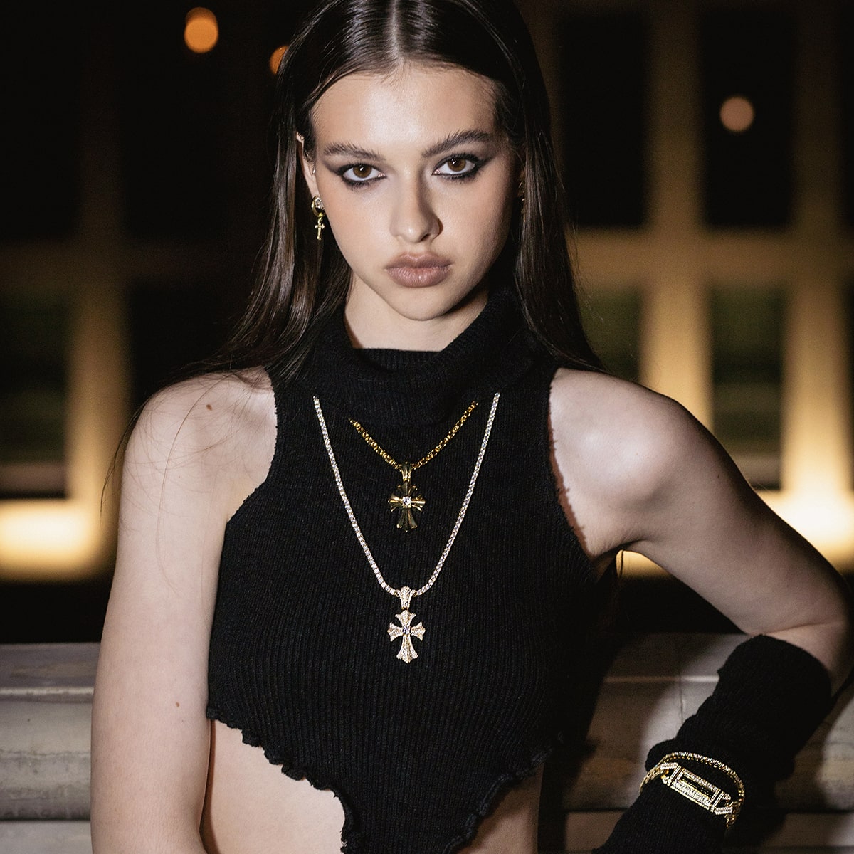 Reborn Cross Pendant Gold