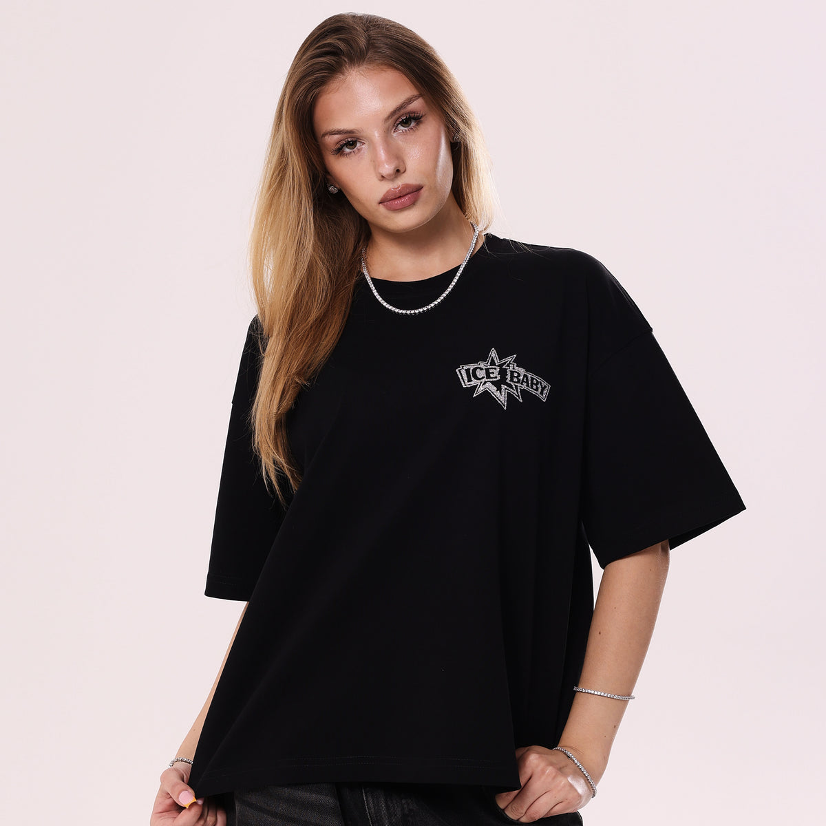 ICE BABY Crystal Black Boxy Fit T-Shirt