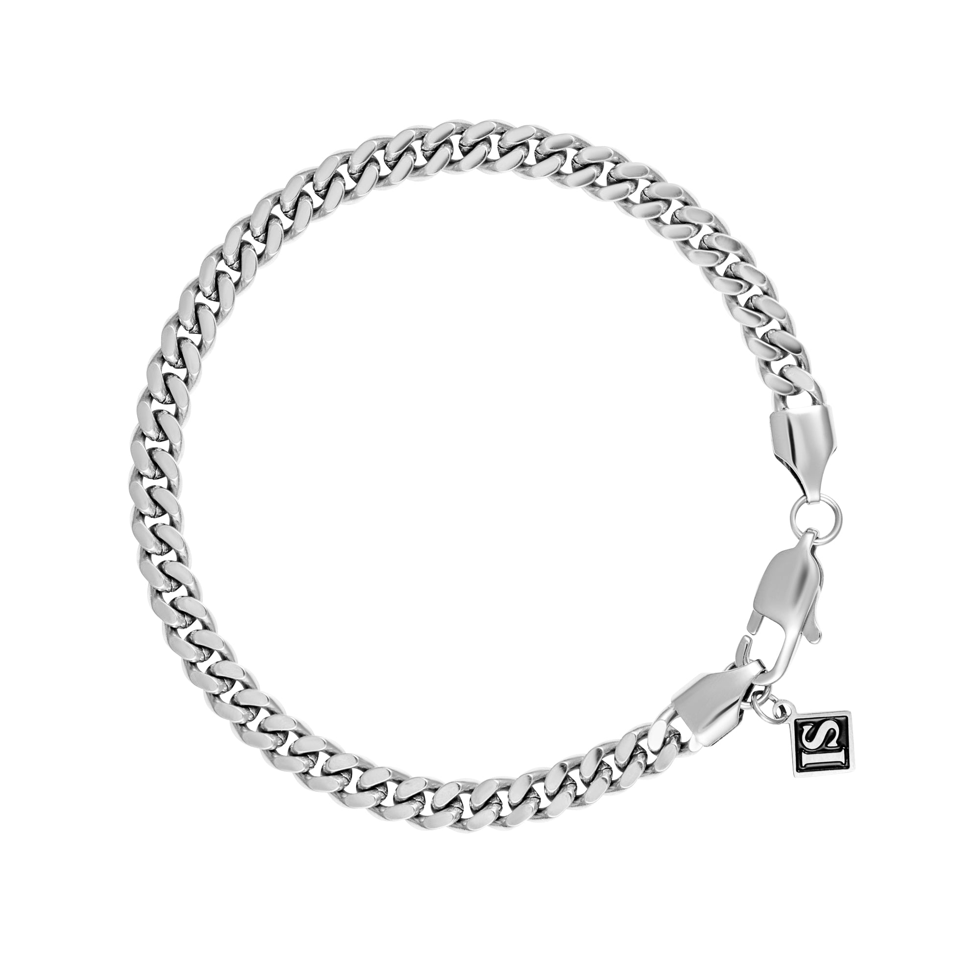 Curb Cuban Link Bracelet 5mm White Gold