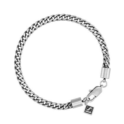 Franco 4mm RAW Bracelet White Gold
