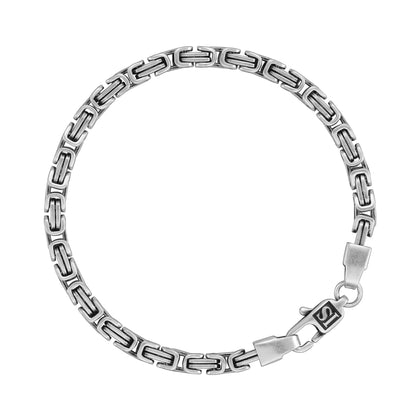 Byzantine 4mm RAW Bracelet White Gold