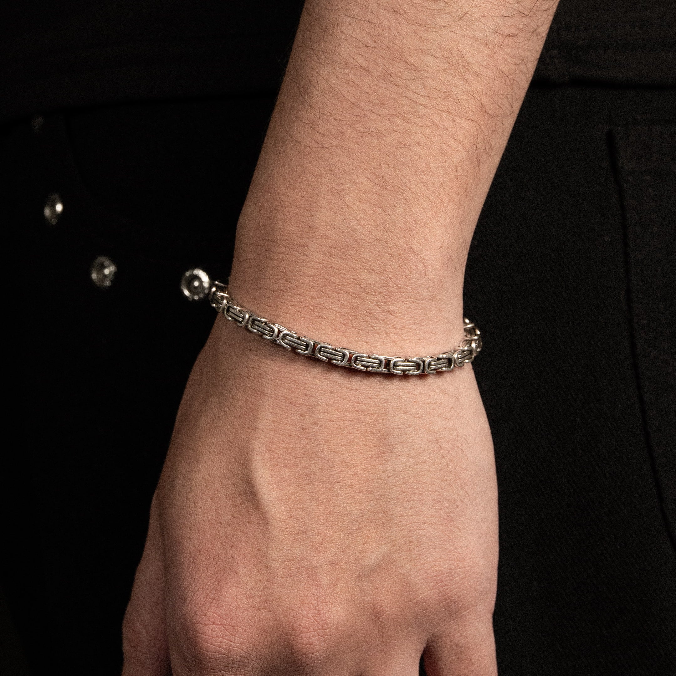 Byzantine 4mm RAW Bracelet White Gold