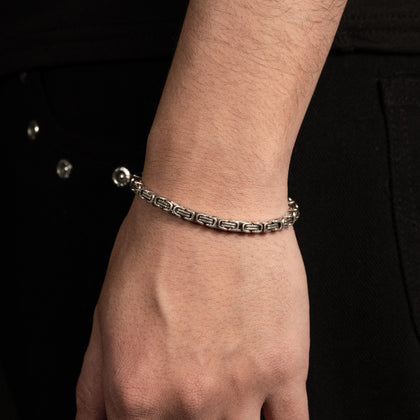Byzantine 4mm RAW Bracelet White Gold