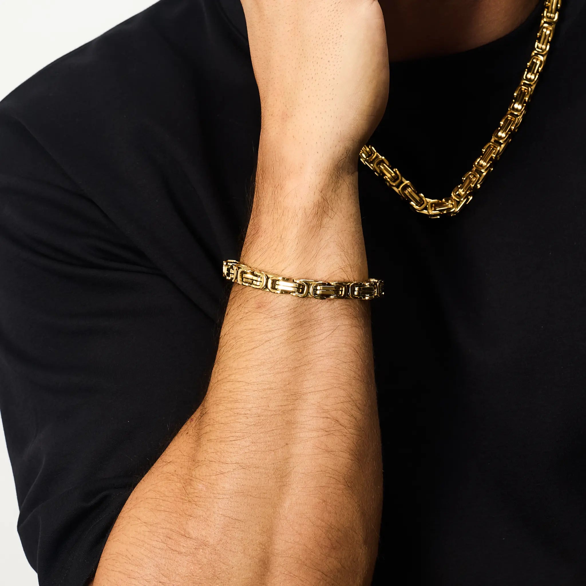 Byzantine Bracelet 8mm Gold