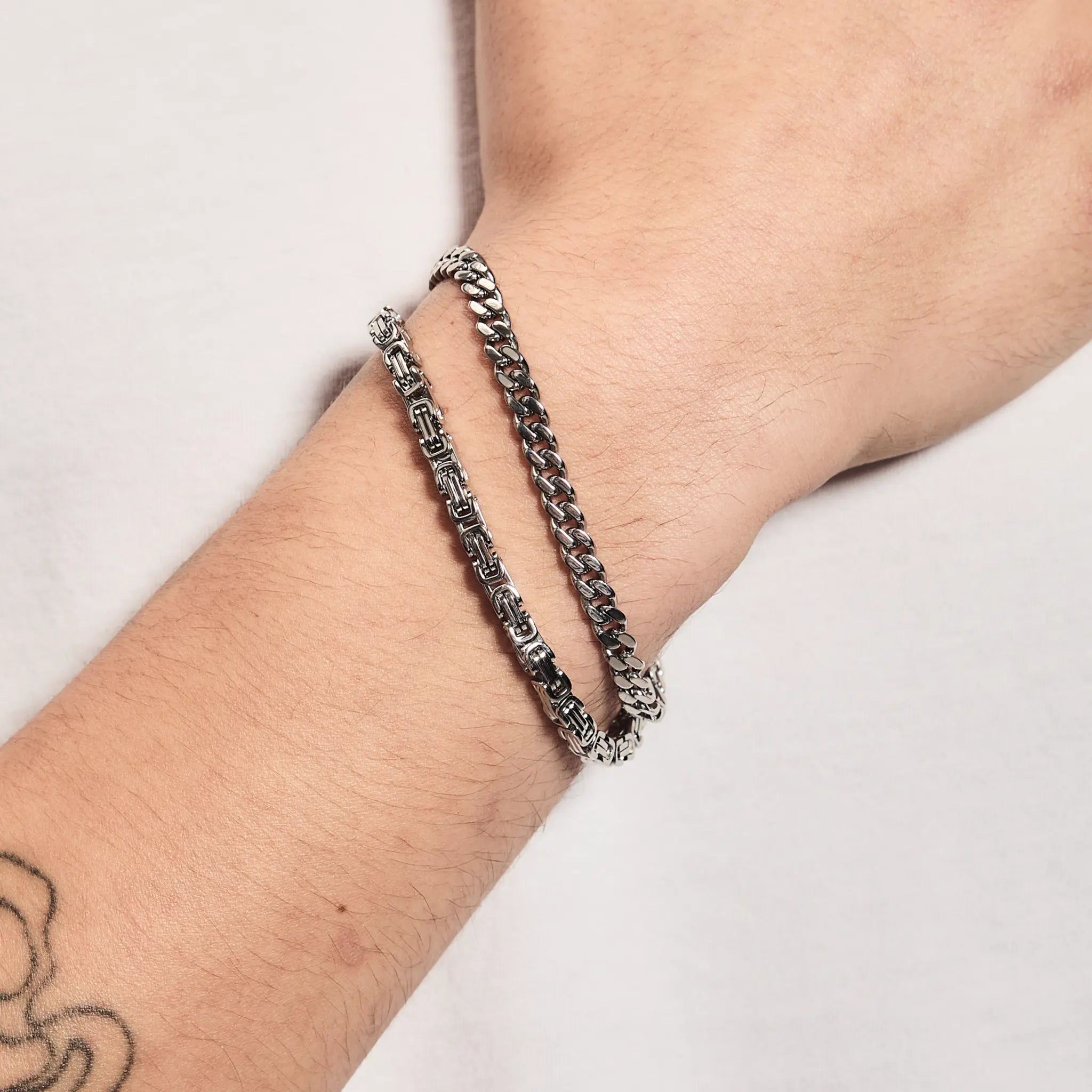 Byzantine Bracelet 4mm White Gold