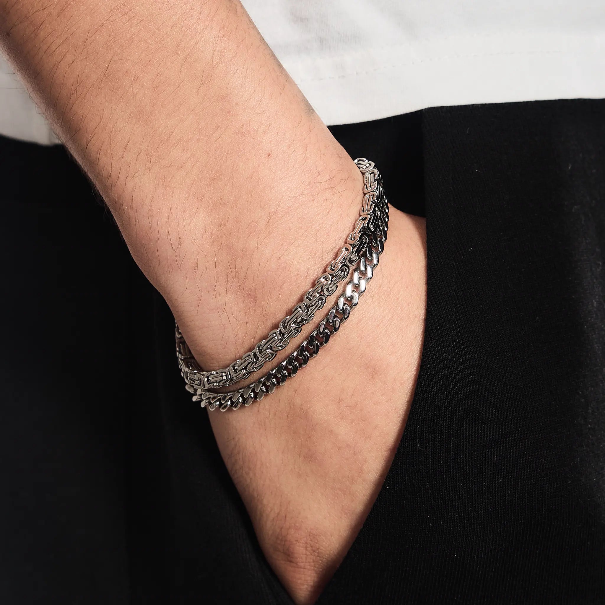 Byzantine Bracelet 4mm White Gold