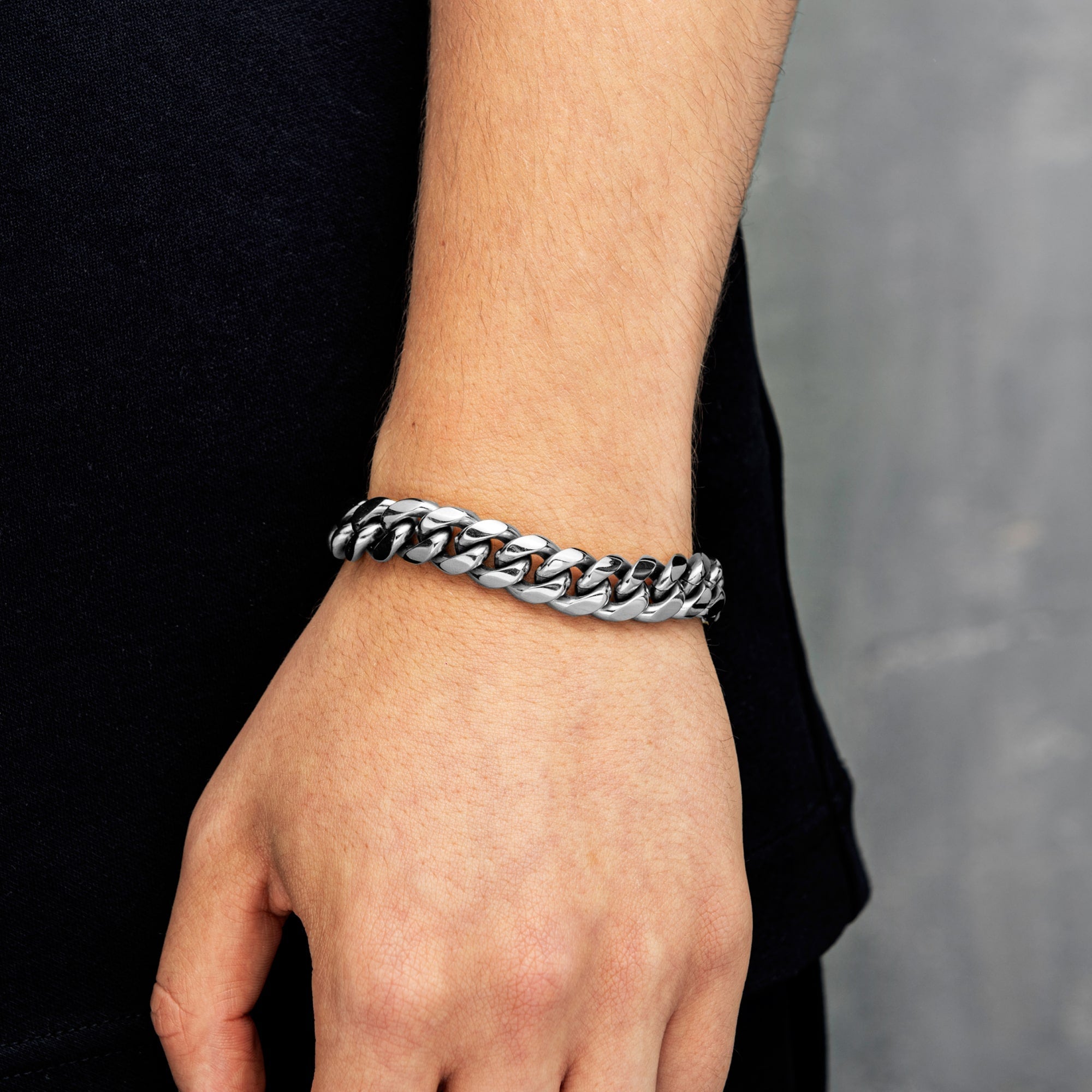 Miami Cuban Link Bracelet 12mm White Gold