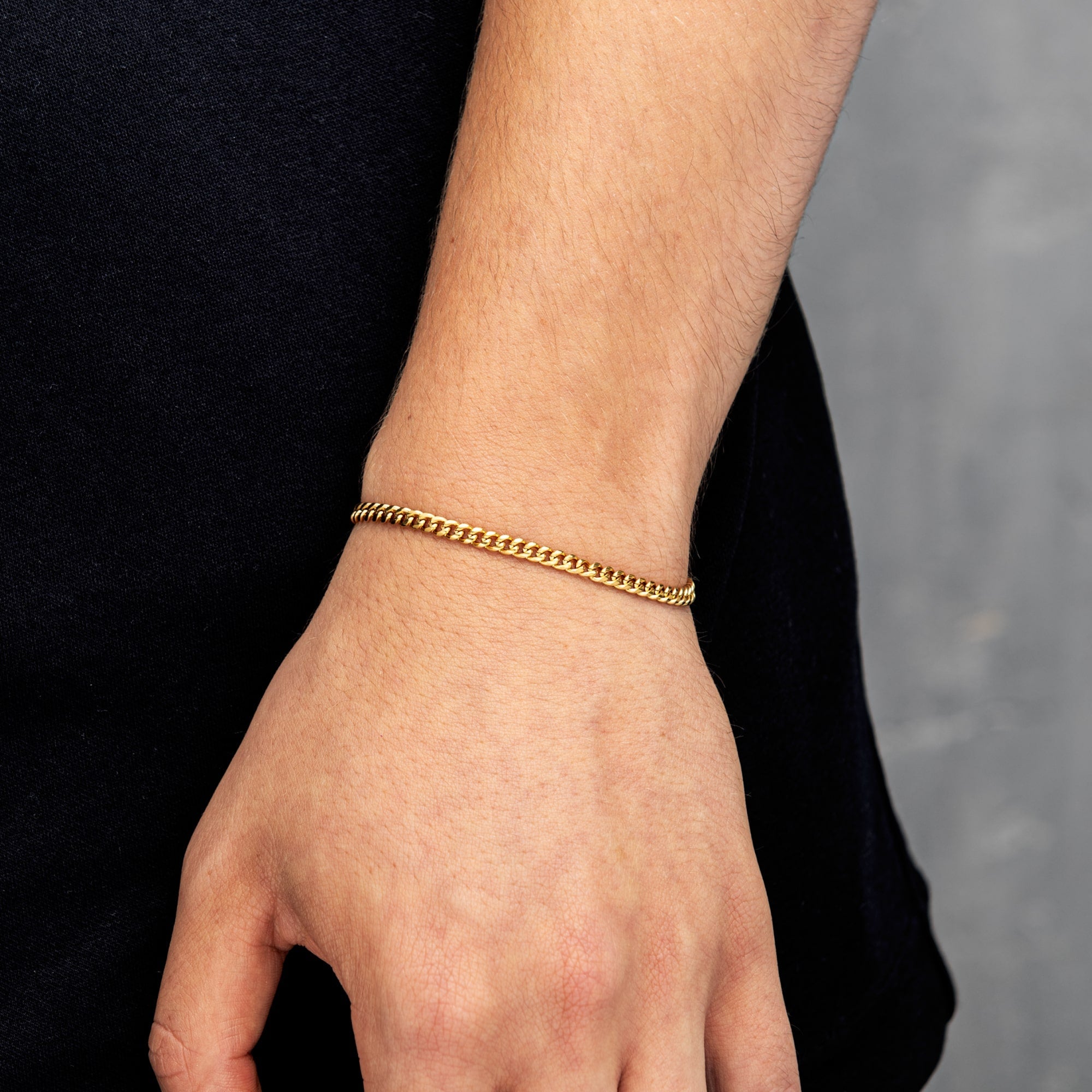 Bracelet à maillons cubains Miami en or de 3 mm