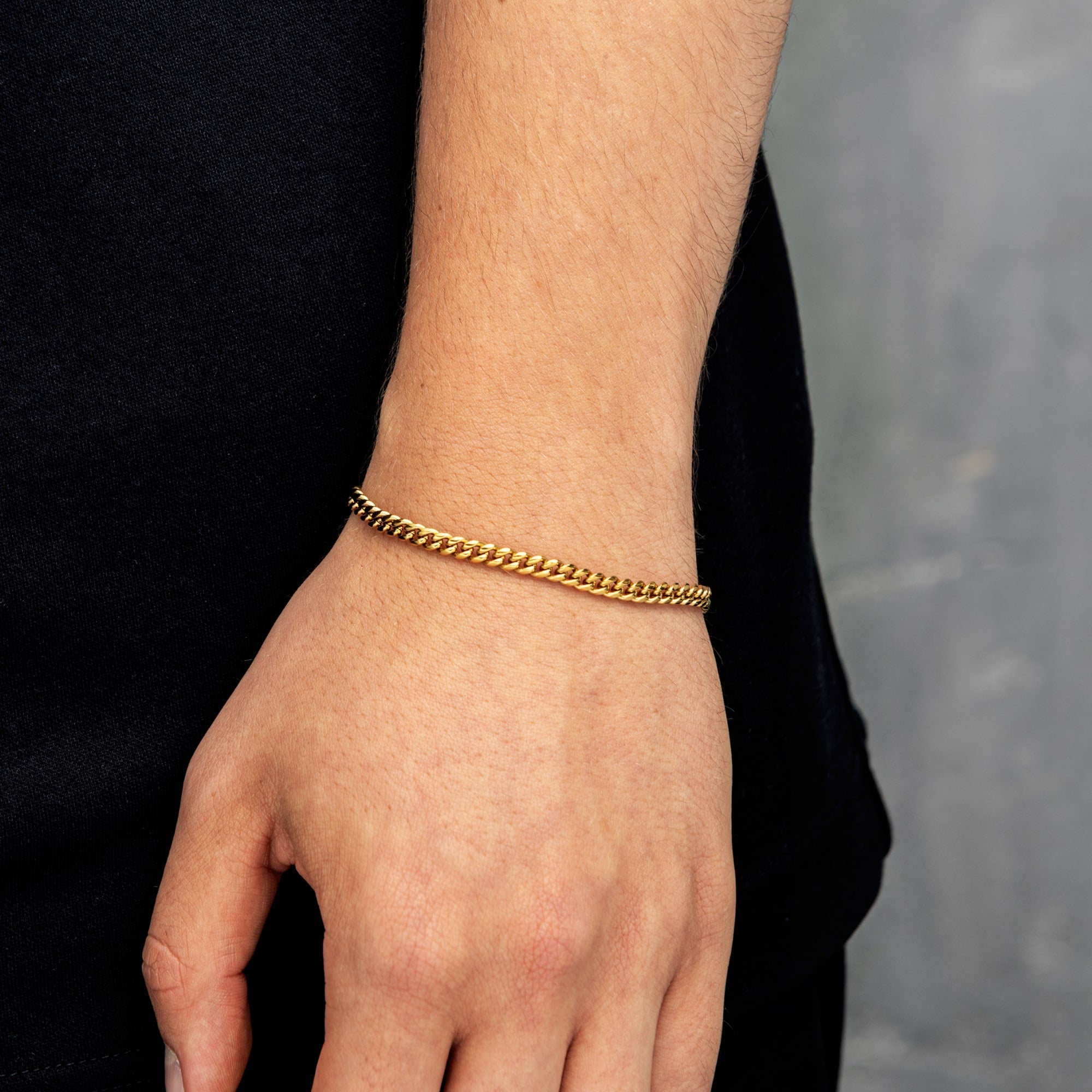 Bracelet à maillons cubains Miami en or 4 mm