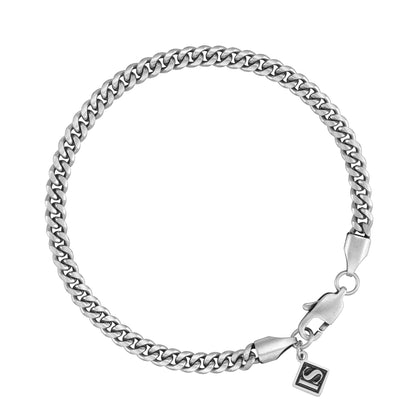 Miami Cuban Link 4mm RAW Bracelet White Gold