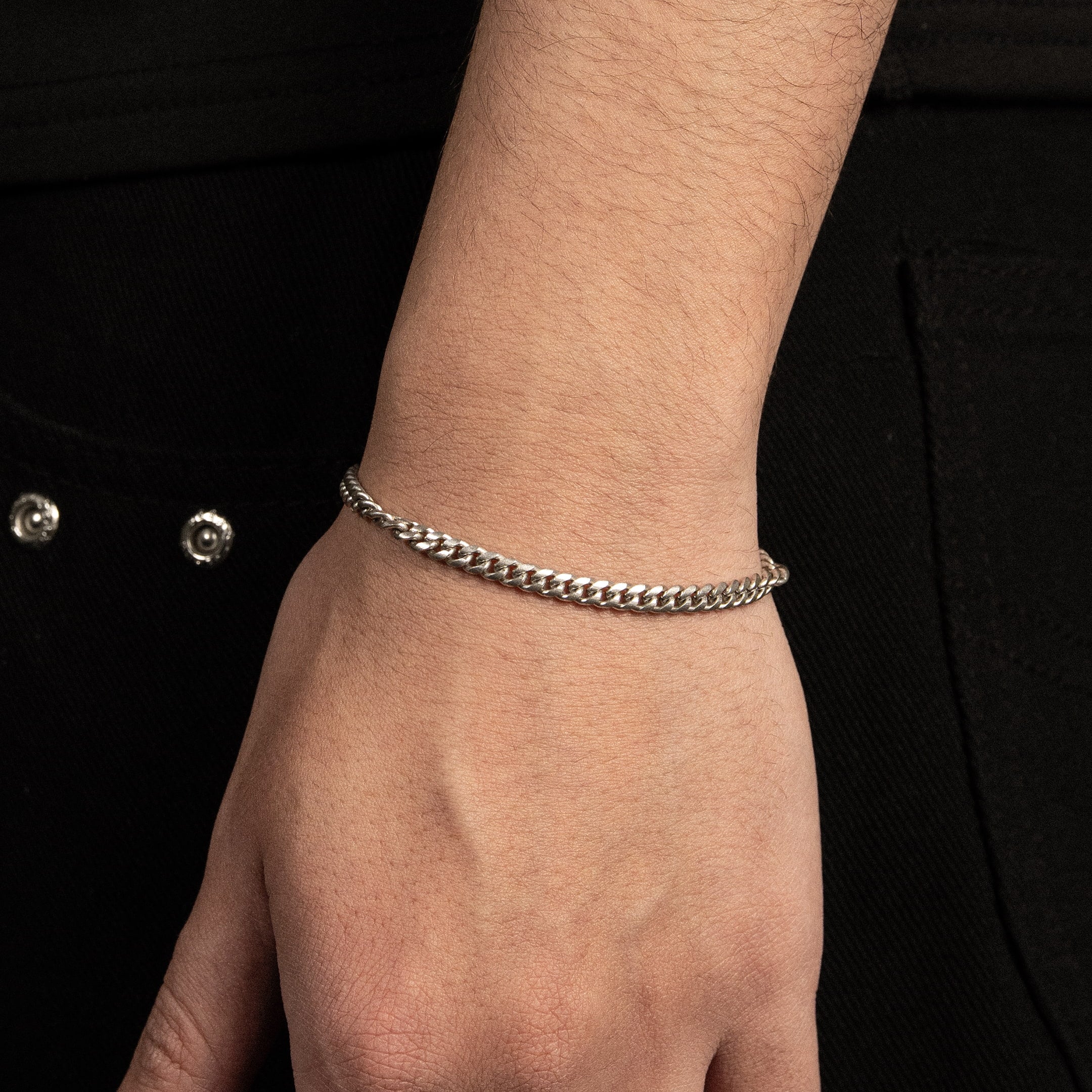 Miami Cuban Link 4mm RAW Bracelet White Gold
