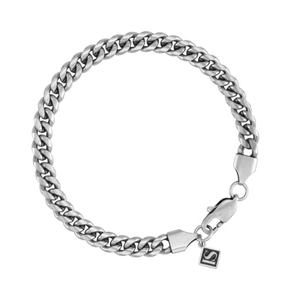 Miami Cuban Link 6mm RAW Bracelet White Gold
