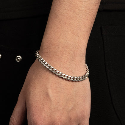 Miami Cuban Link 6mm RAW Bracelet White Gold