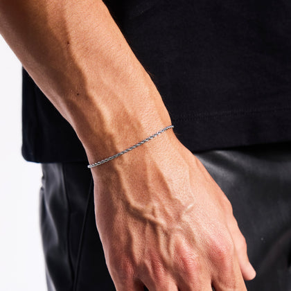 Bracelet Corde 2 mm Or Blanc