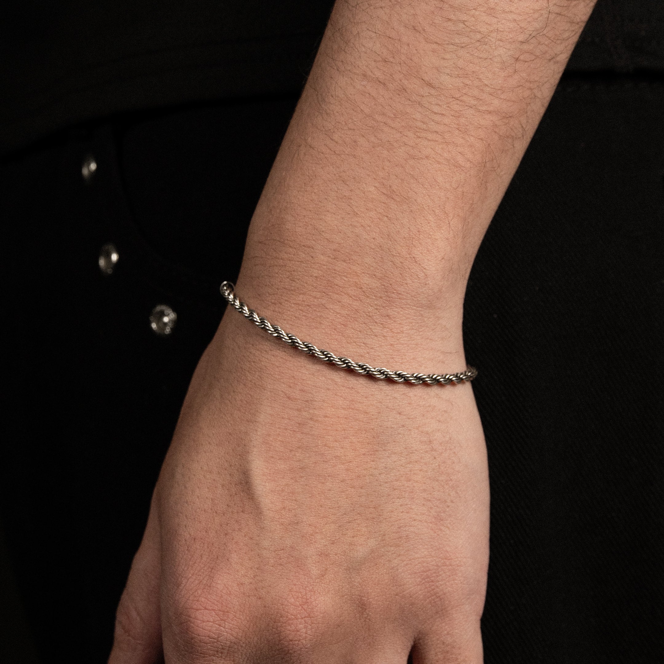 Rope 3mm RAW Bracelet White Gold