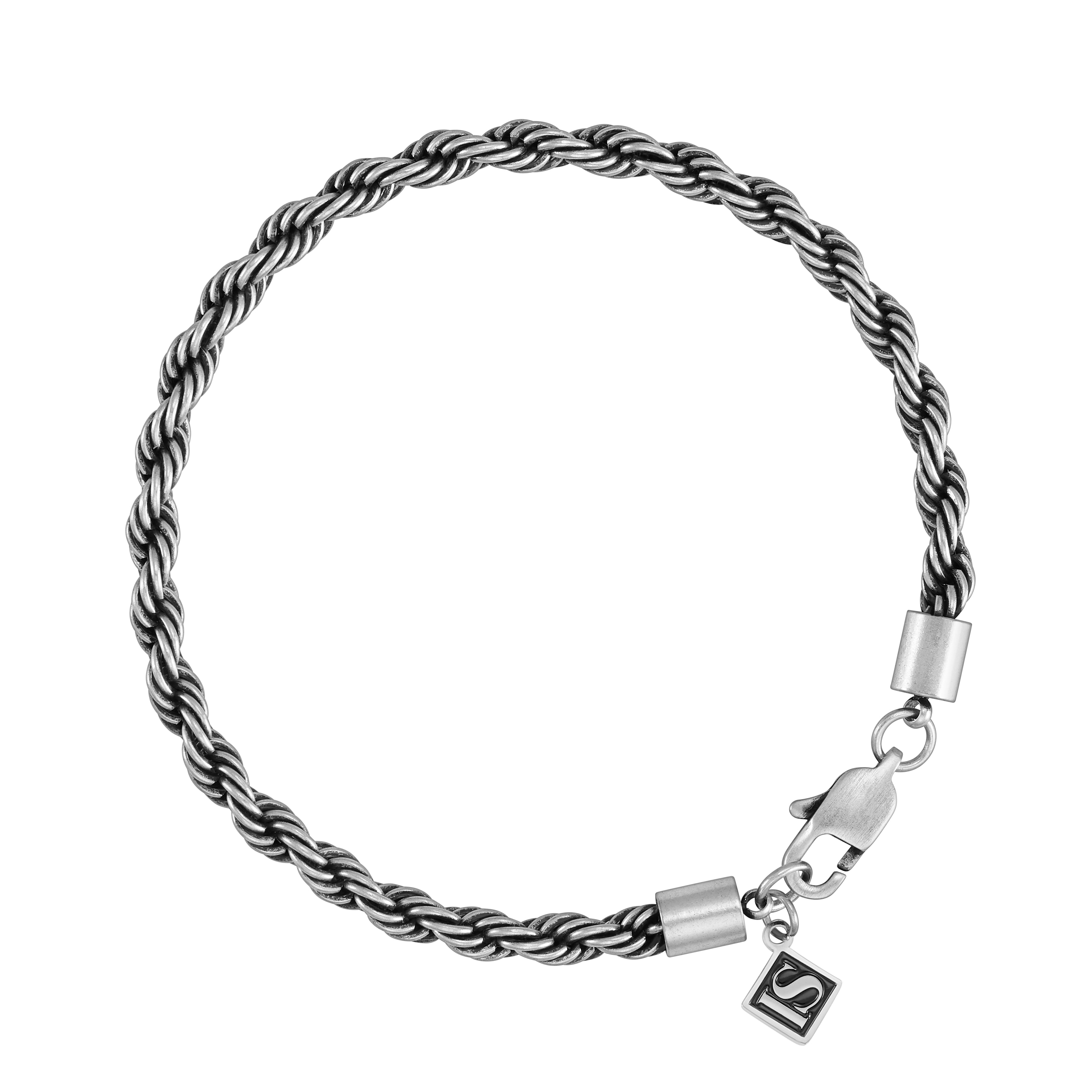 Rope 4mm RAW Bracelet White Gold
