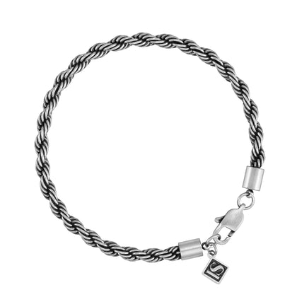 Rope 4mm RAW Bracelet White Gold