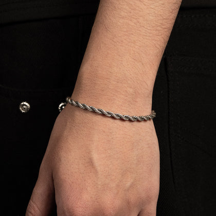 Rope 4mm RAW Bracelet White Gold