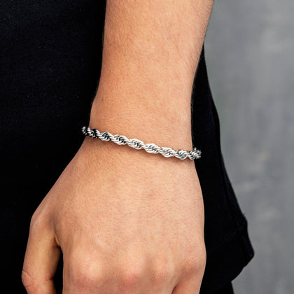 Rope Bracelet 6mm White Gold