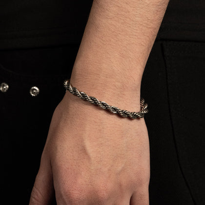 Rope 6mm RAW Bracelet White Gold