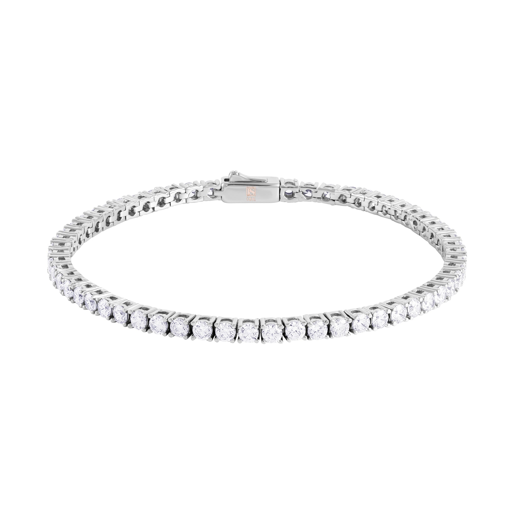 Tennis 3mm Bracelet White Gold