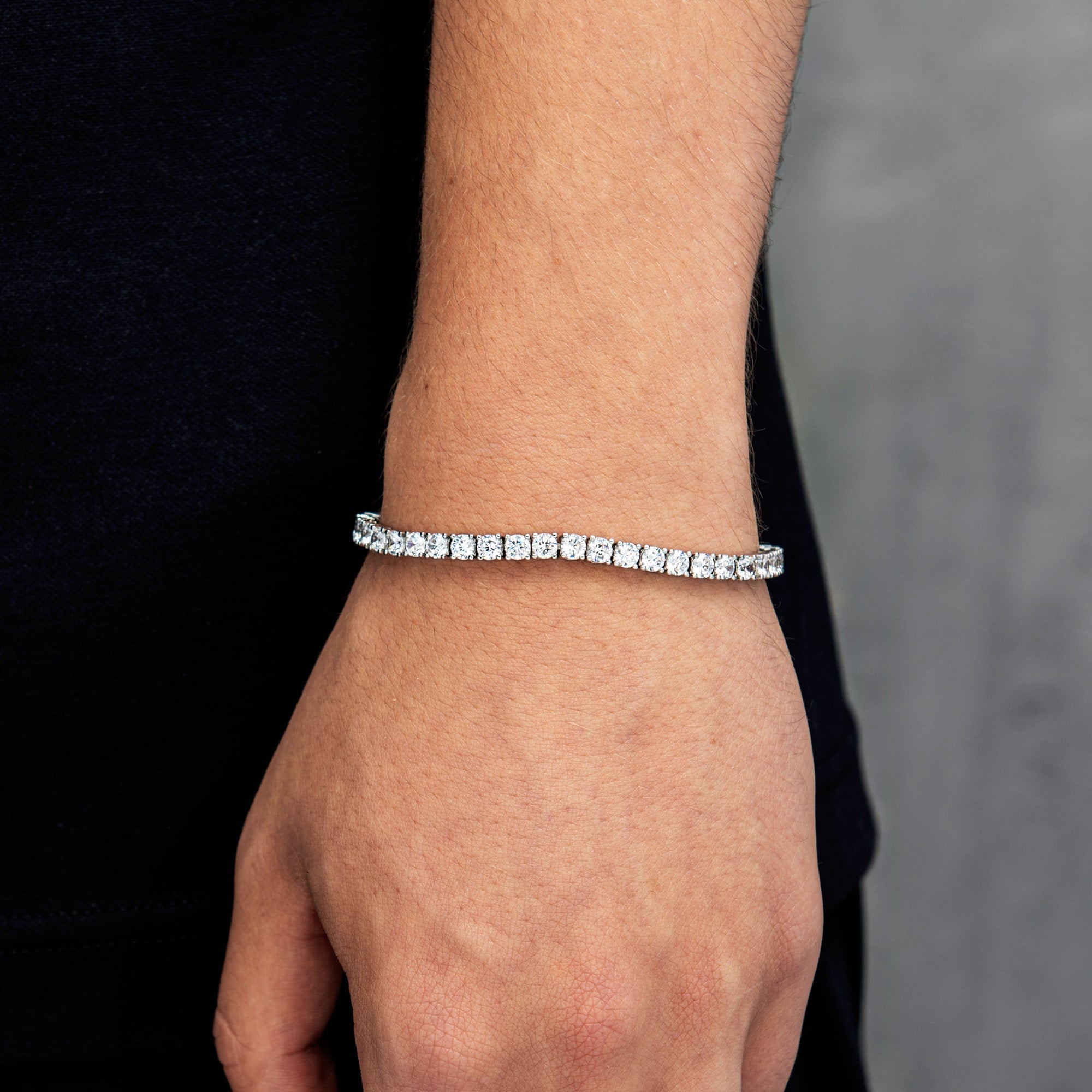 Bracelet tennis 4 mm en or blanc 