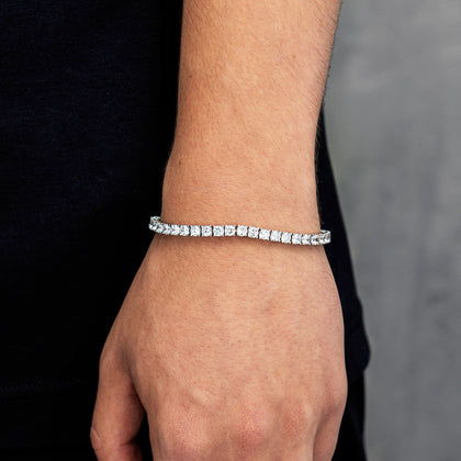 Bracelet tennis 4 mm en or blanc 