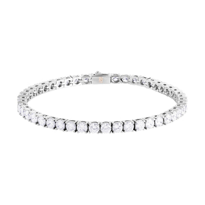 Bracelet tennis 4 mm en or blanc 