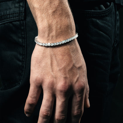 Tennis Bracelet 4mm Moissanite VVS S925 White Gold