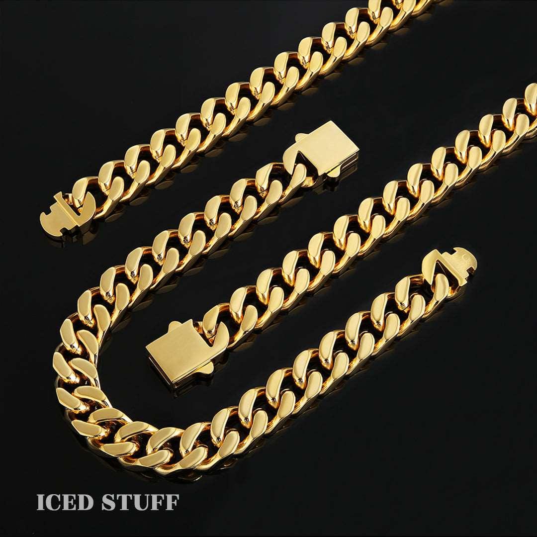 CURB CUBAN LINK 12MM ZŁOTO