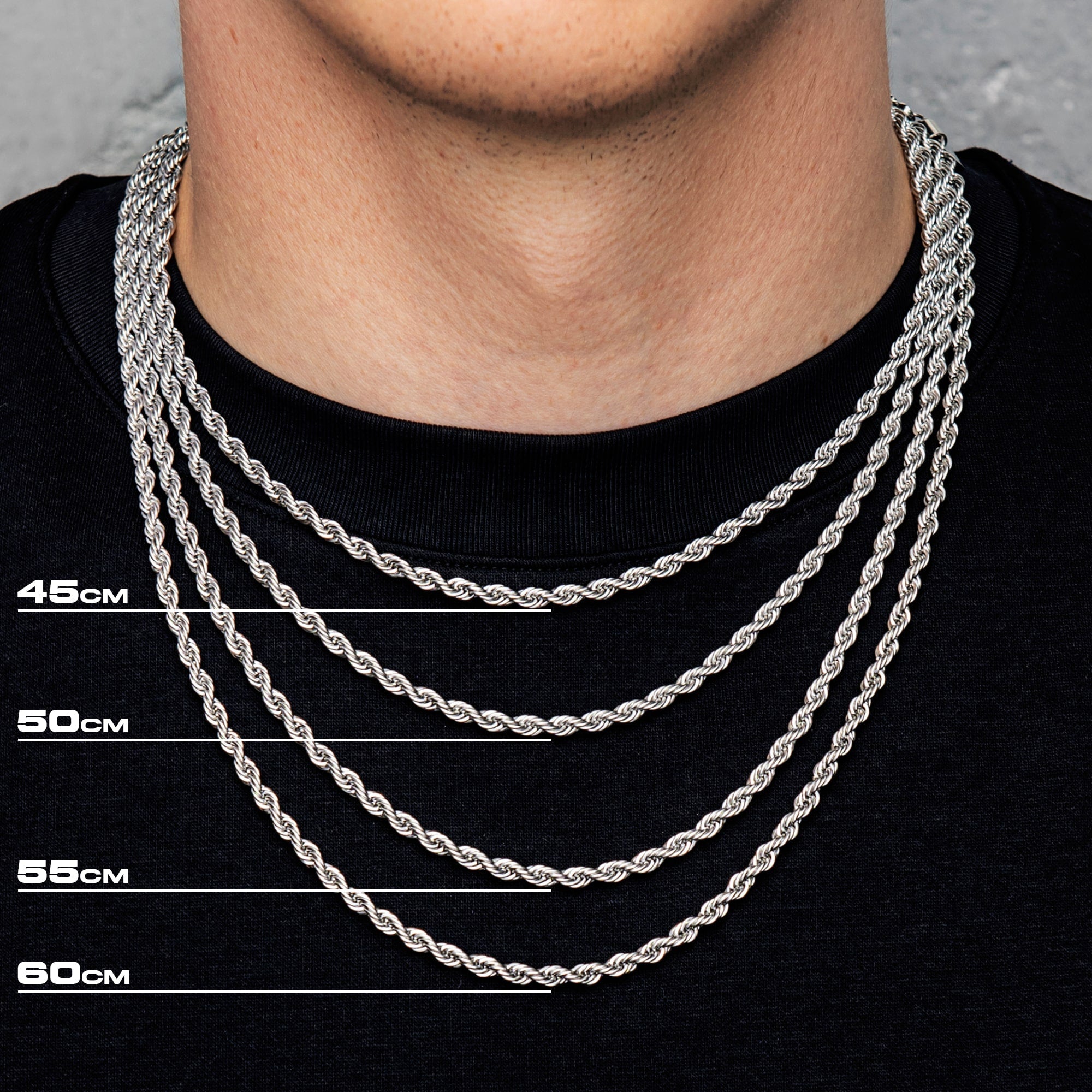 Rope Chain 6mm White Gold