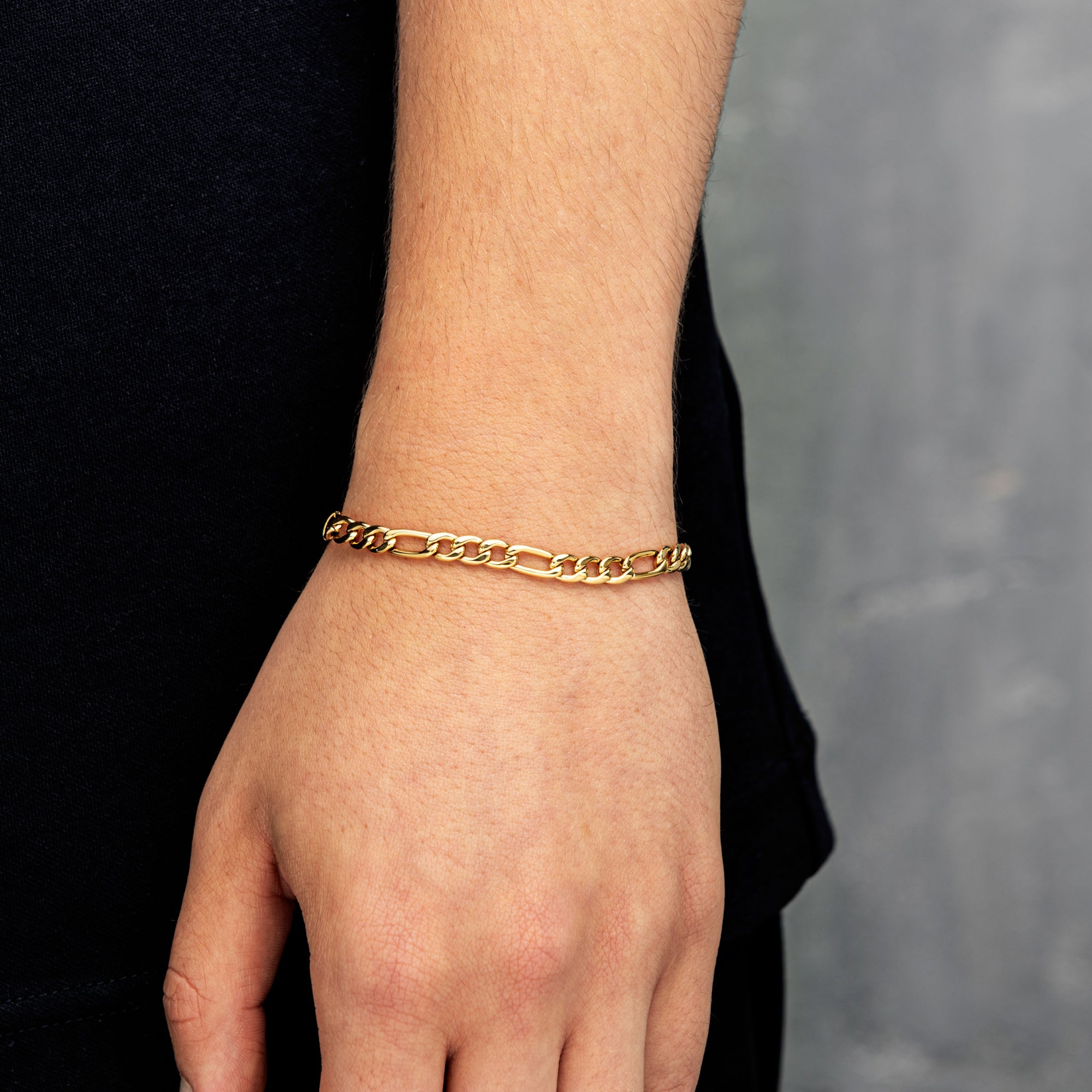 Figaro Bracelet 5mm Gold