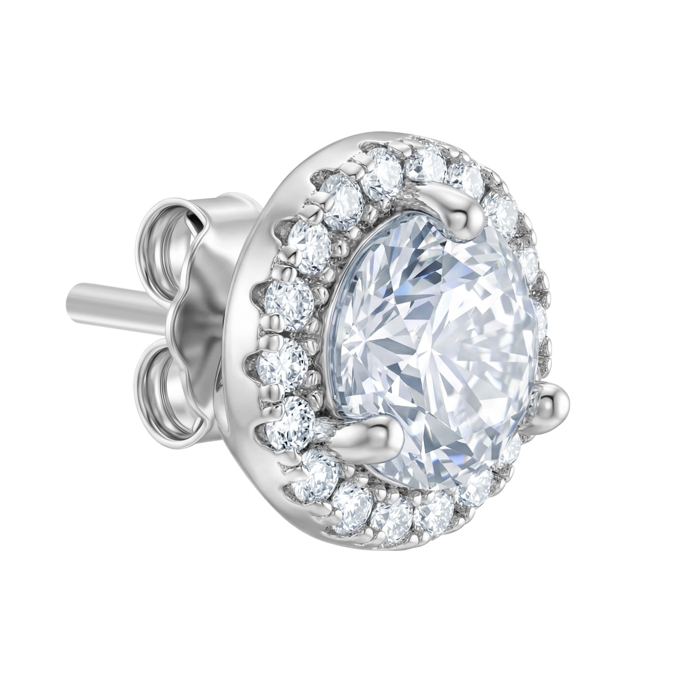Big Diamond Halo Stud S925 earrings