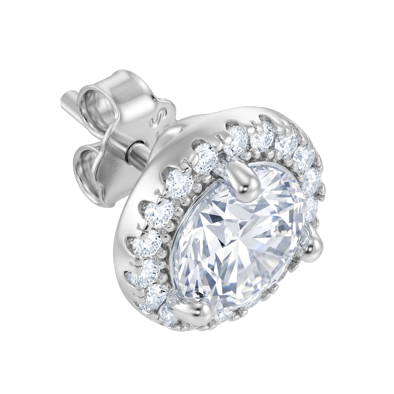 Big Diamond Halo Stud S925 earrings