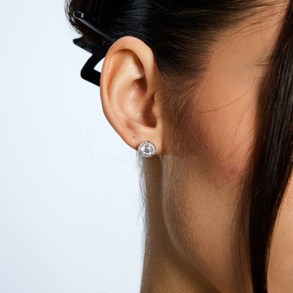 Big Diamond Halo Stud S925 earrings