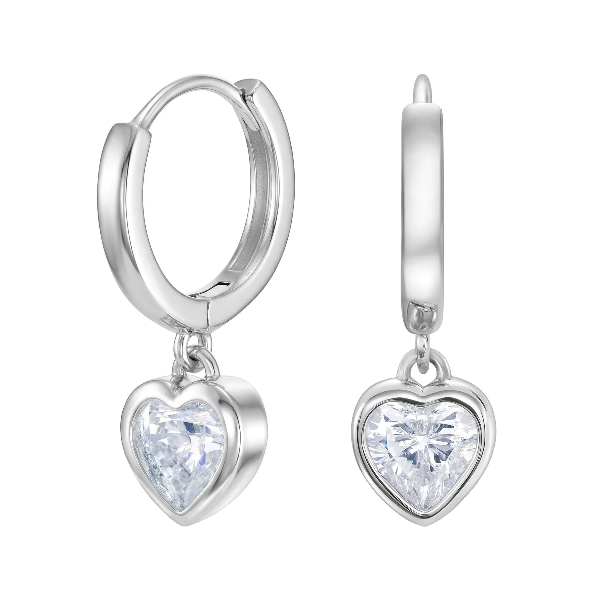 Crystal Heart White earrings in white gold S925